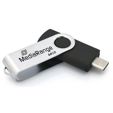 USB Flash Drive / MediaRange / 64GB / USB 3.2 Gen1 / USB-C / Bardhë-Zezë