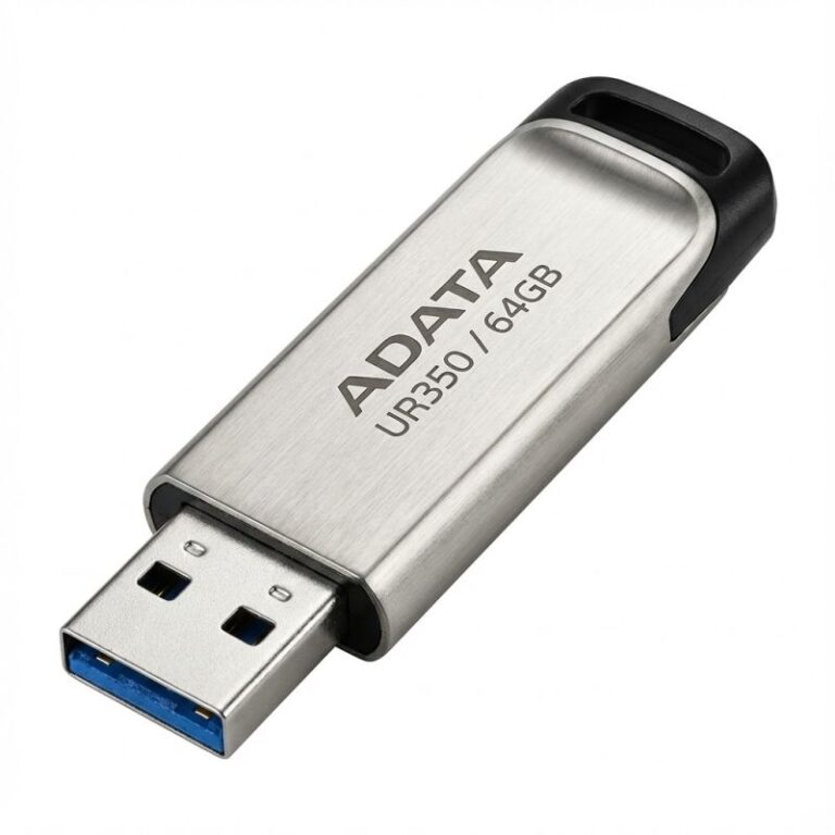 Flash Drive USB ADATA UR350 64GB / USB-A 3.2 Gen1 (5Gbps) - Silver/Zezë
