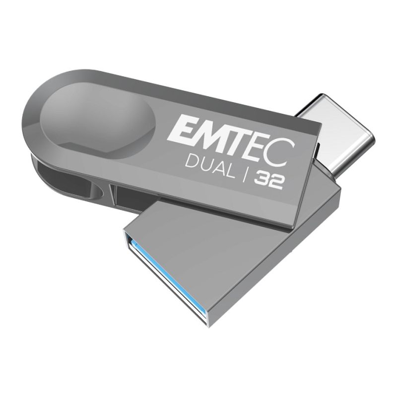 USB Flash Drive Emtec / D280 Dual / 32GB / USB 3.2 / Type‑C & Type‑A - Gri
