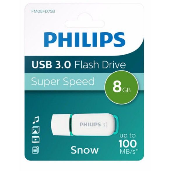 USB Flash Drive / Philips Snow Edition / 8 GB / USB 3.0 / Gjelbër