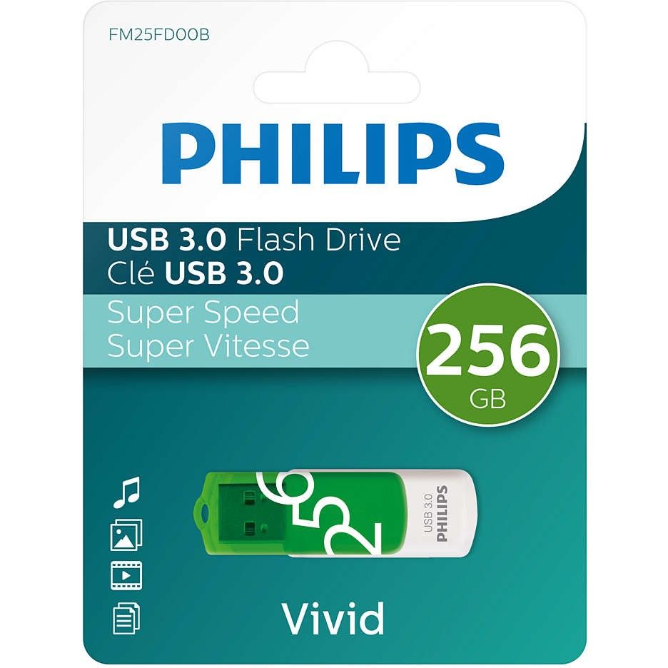 USB Flash Drive Philips 256GB USB 3.0 / Vivid Edition - Gjelbër - Figura 3