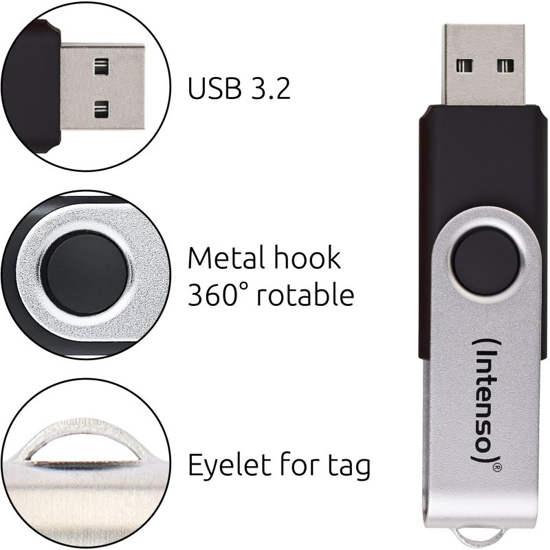 USB Flash Drive Intenso Office Line / 128GB / 3.2 Gen1x1 – Argjendtë - Figura 5