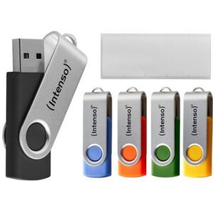 USB Flash Drive / Intenso Office Line / 256 GB / USB 3.2 / Multipack x5 / Zezë-Blu-Portokalli-Verdhë-Gjelbër
