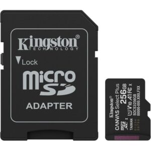 Kartë Memorie SD Kingston 256GB microSDXC Canvas Select Plus Gen3 150MB/s A1 + Adapter