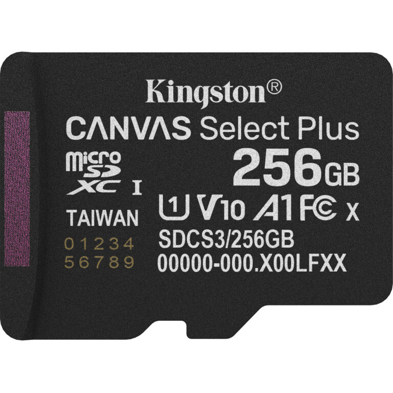Kartë Memorie KINGSTON / 256GB / micSDXC Canvas Select Plus / Gen3 150R / A1 / Single Pack / w/o ADP