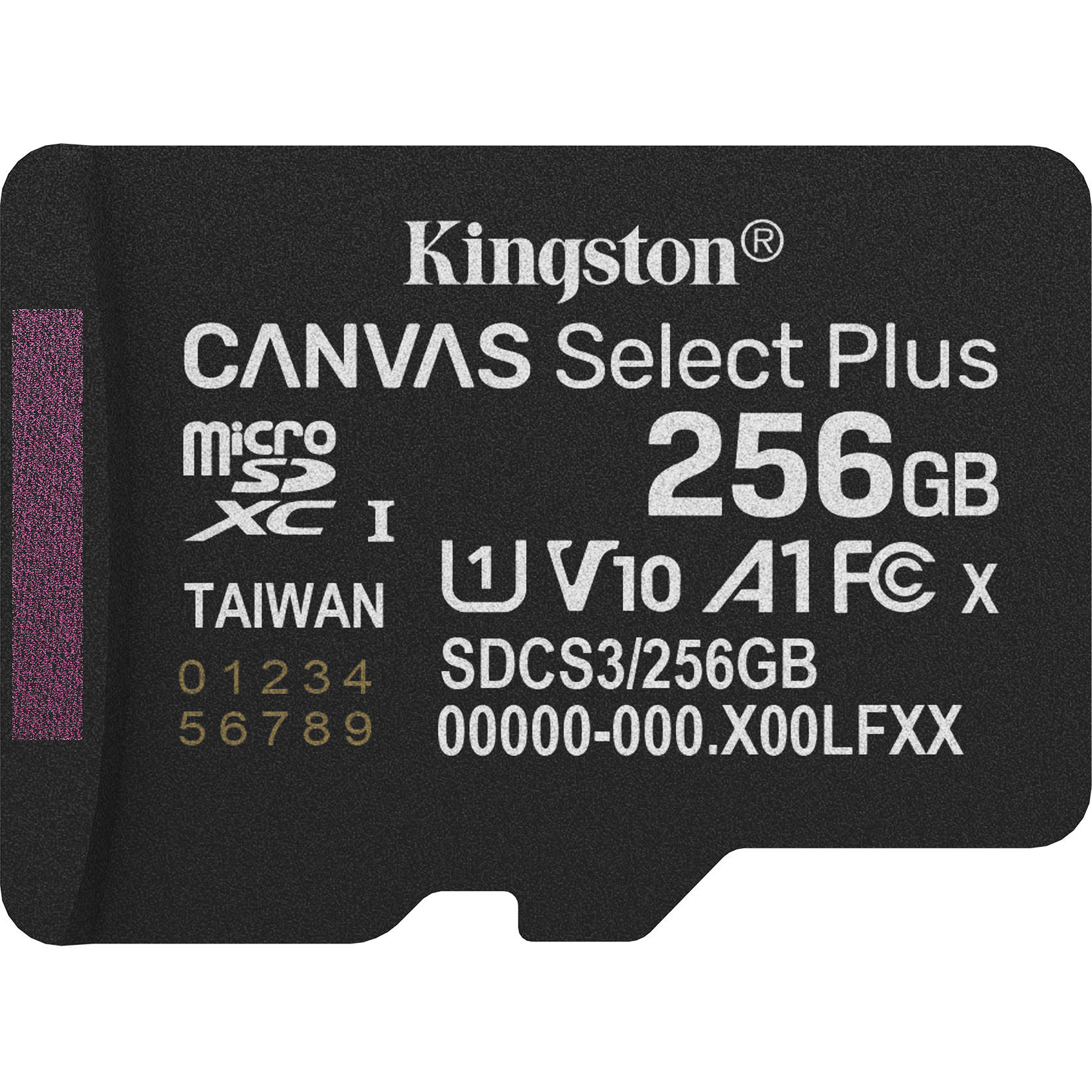 Kartë Memorie KINGSTON / 256GB / micSDXC Canvas Select Plus / Gen3 150R / A1 / Single Pack / w/o ADP