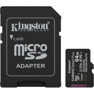 Kartë Memorie SD Kingston 64GB microSDXC Canvas Select Plus Gen3 100MB/s A1 + Adapter