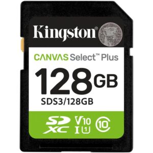 Kartë Memorie SD Kingston 128GB SDXC Canvas Select Plus Gen3 150MB/s Class 10 UHS-I U1 V10