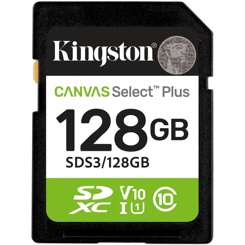 Kartë Memorie SD Kingston 128GB SDXC Canvas Select Plus Gen3 150MB/s Class 10 UHS-I U1 V10