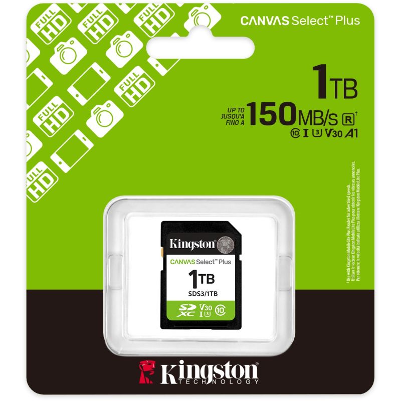 Kartë Memorie SD Kingston 1TB SDXC Canvas Select Plus Gen3 150MB/s Class 10 UHS-I U3 V30 - Figura 3