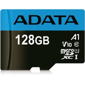 Kartë Memorie SD ADATA Premier 128GB microSDXC 100MB/s / 25MB/s UHS-I Class 10 A1 V10 + Adapter