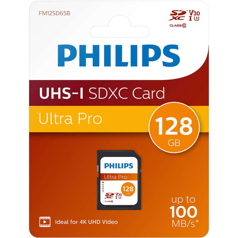 Kartë Memorie SD Philips 128GB SDXC Class 10 UHS-I U3 V30 A1 - Figura 2