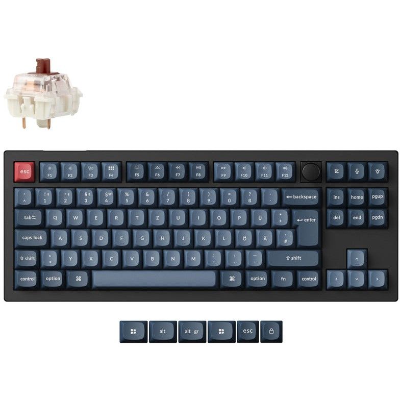 Tastierë Gaming Keychron V3 Max / German Layout / Gateron Jupiter Brown / RGB – Zezë/Blu-Hiri