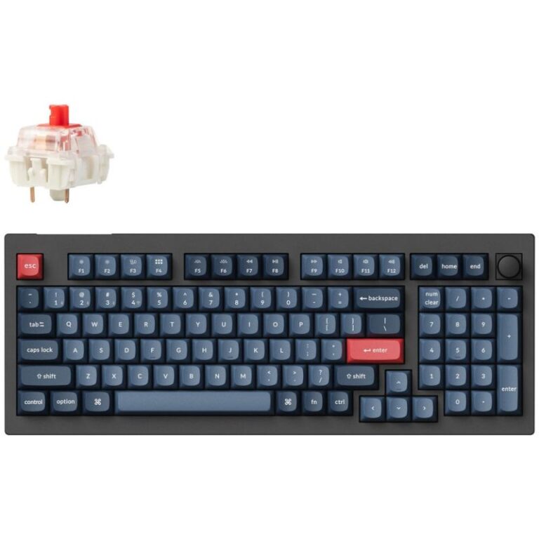 Tastierë Gaming Keychron V5 Max / German Layout / Gateron Jupiter Red / RGB – Zezë/Blu-Hiri