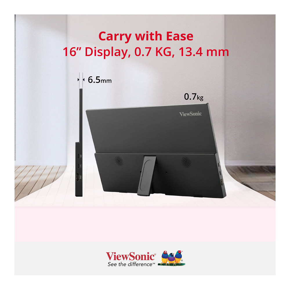 Monitor ViewSonic VA1650 LED / 16"/ Full HD IPS / LED / 60Hz / 7ms / HDMI+USB - Zezë - Figura 3