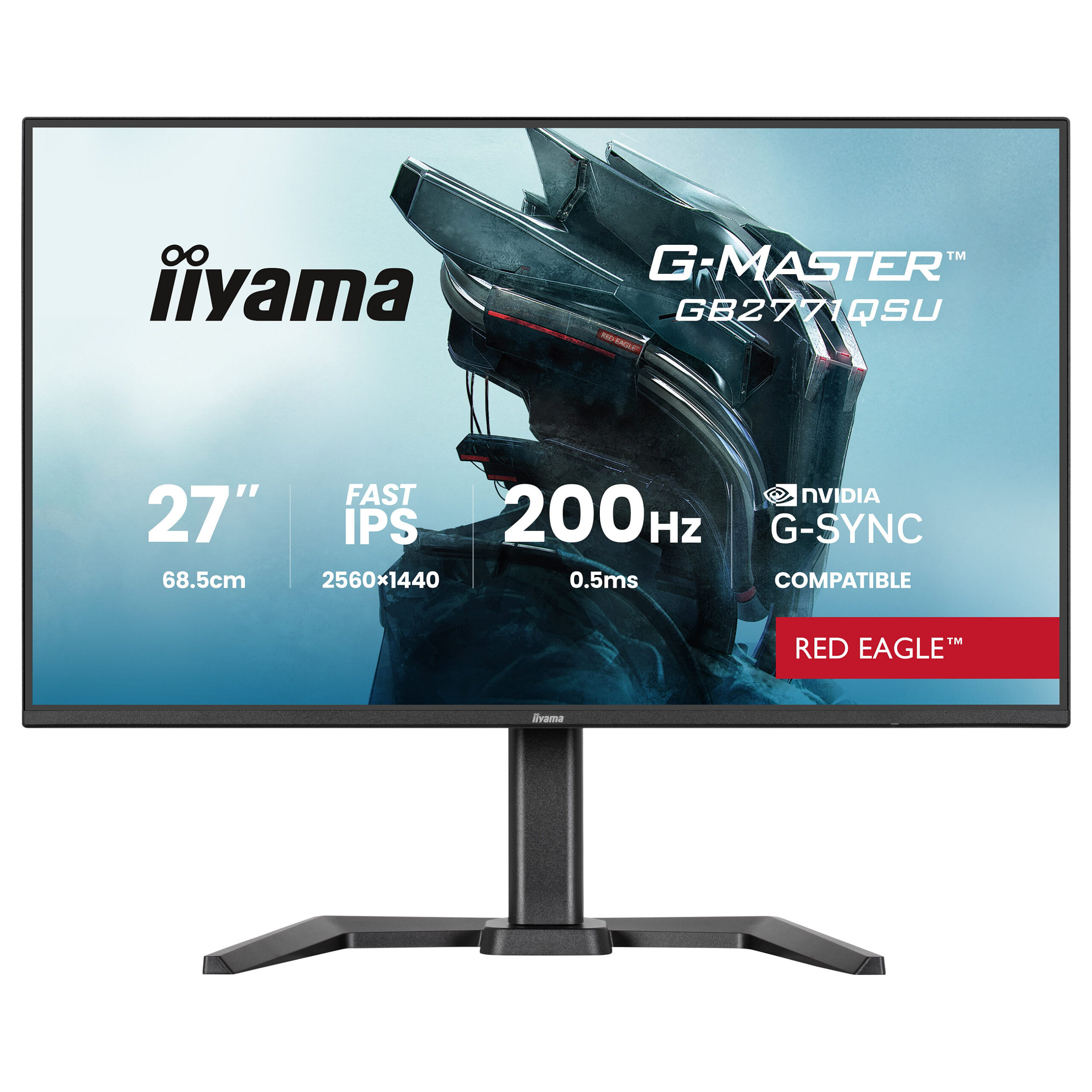 Monitor Gaming iiyama GB2771QSU-B1 / 27"/ Wide Quad HD Fast IPS / 200 Hz / 0.5 ms / HDMI+USB+DP+HDCP - Zezë