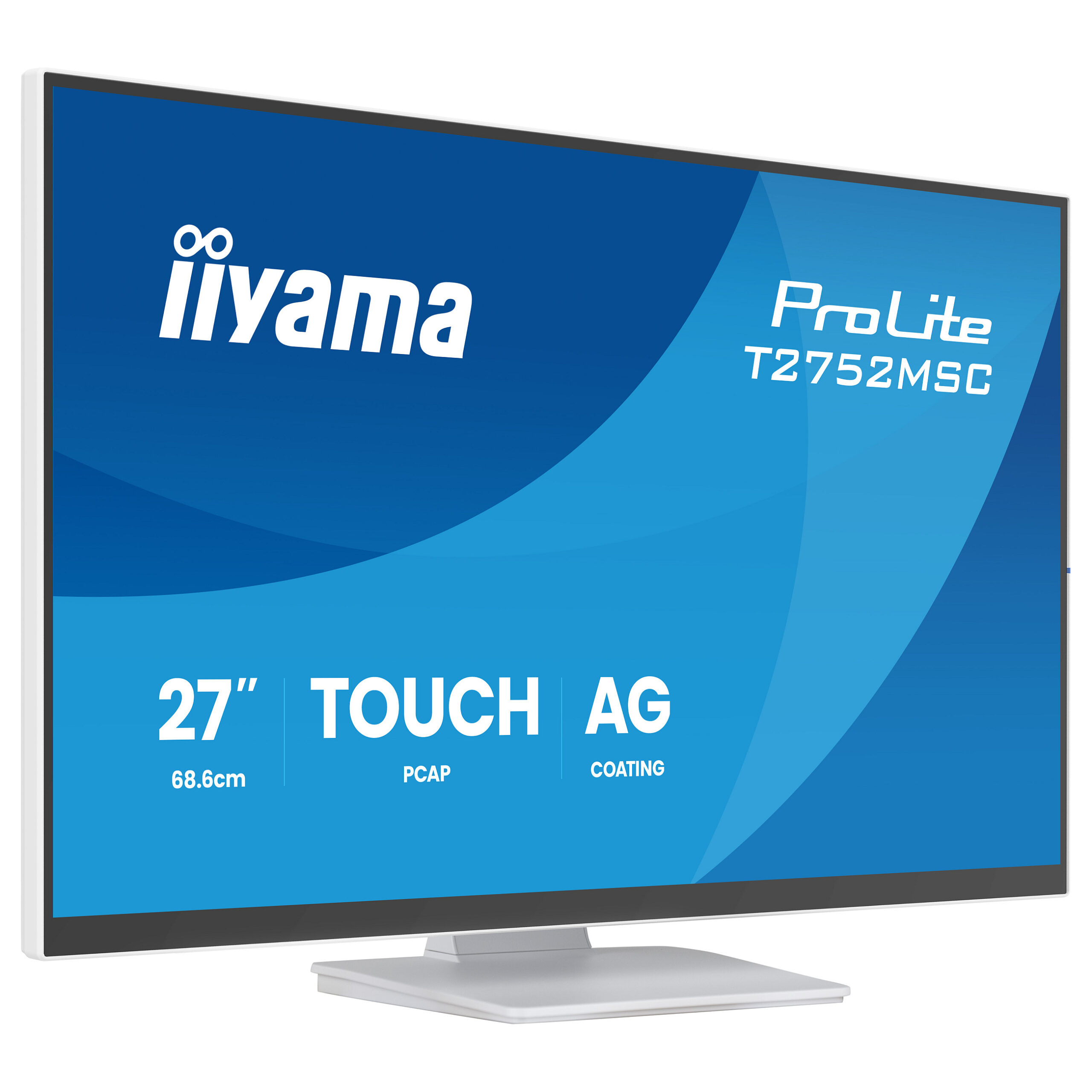 Monitor iiyama ProLite T2752MSC-W1AG / 27"/ Full HD IPS / LCD / Touchscreen / 100 Hz / 5 ms / HDMI+USB+DP+HDCP - Bardhë - Figura 2