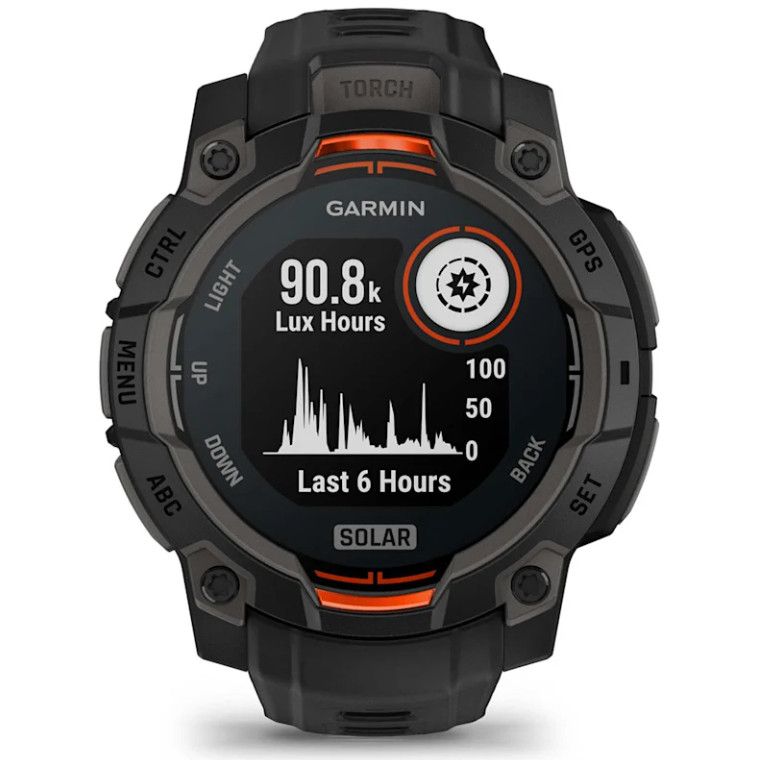 Orë e mençur Garmin Instinct 3 Solar / 45mm – Zezë/Portokalli