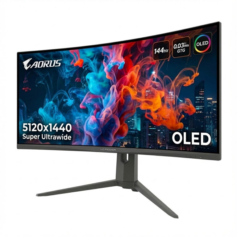 Monitor LC-Power LC-M49QCO / 49"/ DQHD / QD-OLED / Curved / 144 Hz / 0.03ms / HDMI + USB-A + USB-C - Zezë