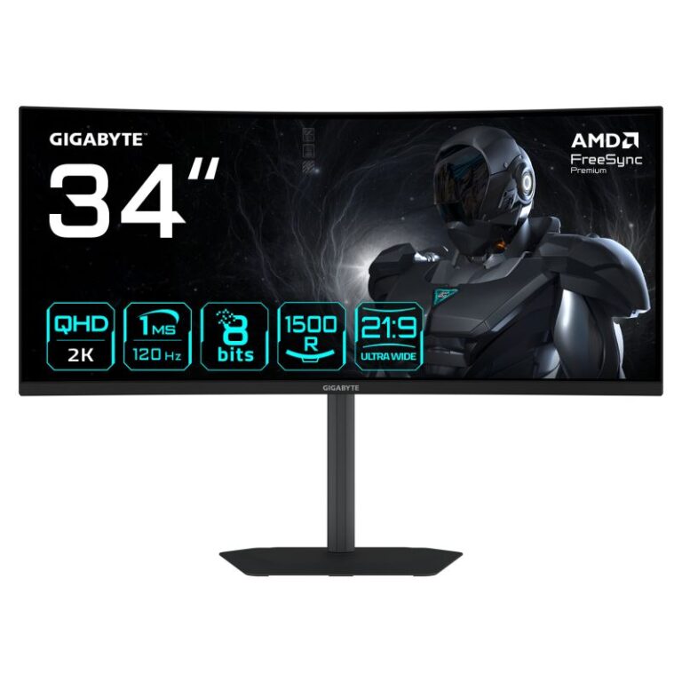 Monitor Gaming GIGABYTE GS34WQCA / 34"/ Wide Quad HD VA / LCD / Curved / 120Hz / 1ms / HDMI + DisplayPort - Zezë