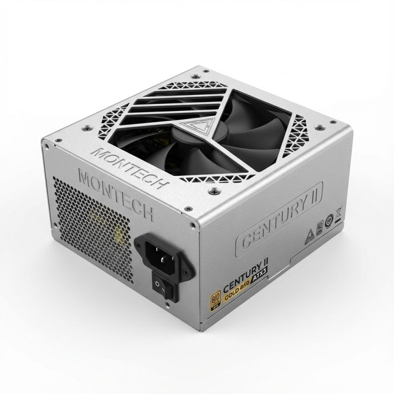 Furnizues Energjie Montech Century II 850 / 850W ATX Power Supply / 80+ Silver Efficiency / Cable Management / 1× 12‑Pin GPU / 4× PCIe
