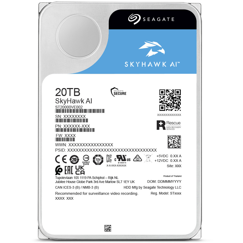 HDD i Brendshëm Seagate SkyHawk AI 20TB / ST20000VE004 / 3.5" / SATA / 7200RPM - Figura 4