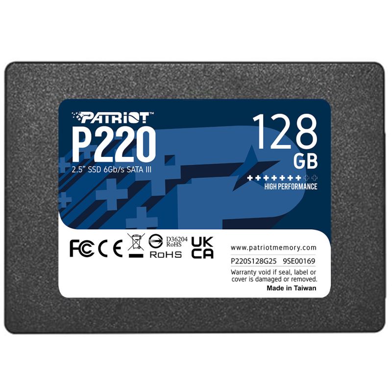 SSD të Brendshme Patriot P220 /128GB / SATA III 6Gb/s / 2.5" - Zezë