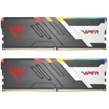 RAM Memorie DDR5 Patriot / 32GB / 6000 / (2×16GB) / Dual-Kit / Viper Venom RGB / Intel XMP - Zezë/Bardhë