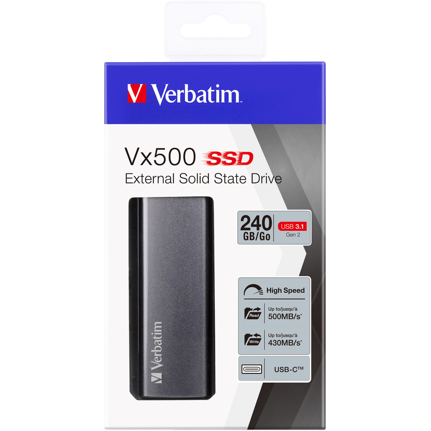 SSD e Jashtme Verbatim 240GB Vx500 2.5" (6.3cm) USB 3.1 – Argjendtë - Figura 3