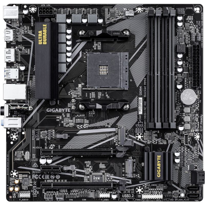 Pllakë Amë AMD Gigabyte GA‑B550M‑DS3H R2 Motherboard (AM4 / DDR4 / mATX)