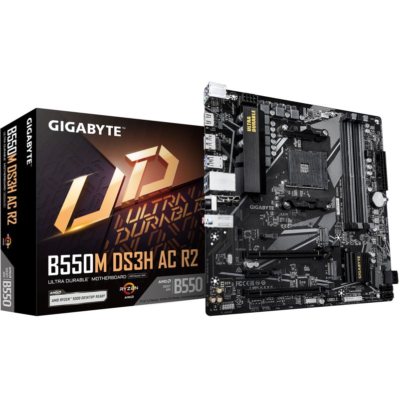 Pllakë Amë AMD Gigabyte GA‑B550M‑DS3H R2 Motherboard (AM4 / DDR4 / mATX) - Figura 2