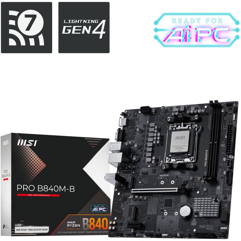 Pllakë Amë MSI / B840M / B Pro / AM5