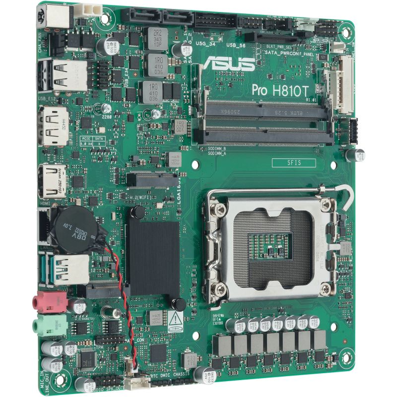 Pllakë Amë Intel ASUS PRO H810T‑CSM Motherboard (H810 / LGA1851 / Thin Mini‑ITX / DDR5 / HDMI / DisplayPort / CSM) - Figura 2