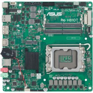 Pllakë Amë Intel ASUS PRO H810T‑CSM Motherboard (H810 / LGA1851 / Thin Mini‑ITX / DDR5 / HDMI / DisplayPort / CSM)