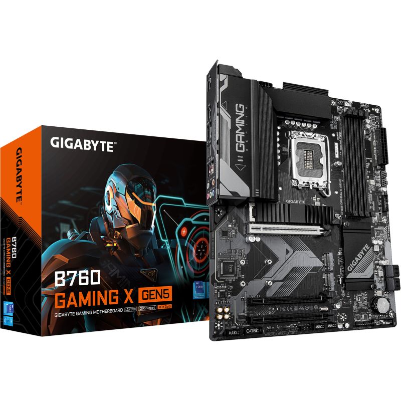 Pllakë Amë Intel Gigabyte GA‑B760 GAMING X GEN5 Motherboard (B760 / LGA1700 / ATX / DDR5 / PCIe Gen5 / HDMI / DisplayPort / (D))