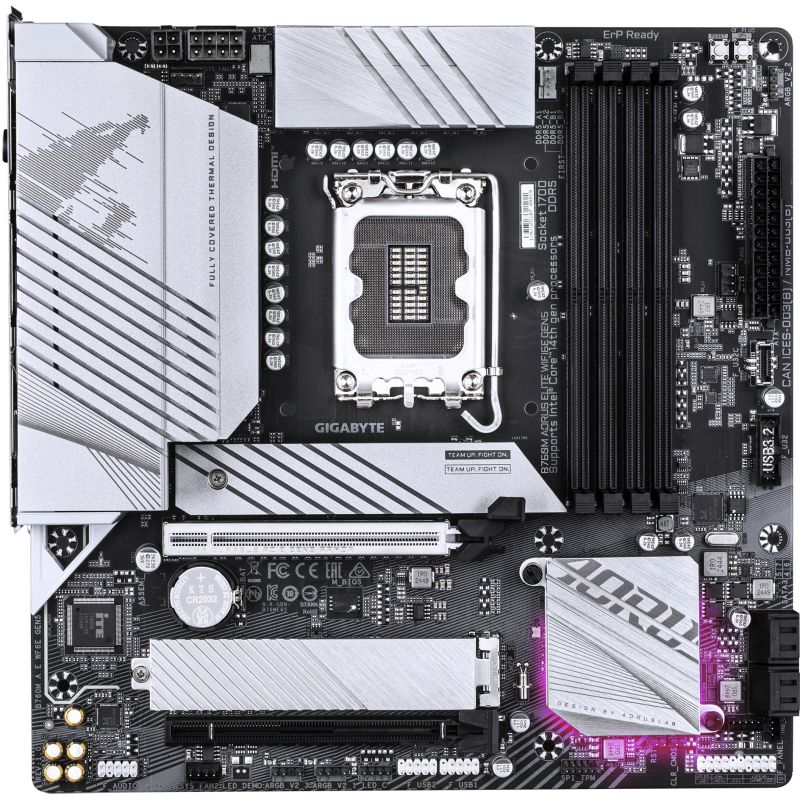 Pllakë Amë Intel Gigabyte B760M AORUS Elite WiFi6E Gen5 Motherboard (B760 / LGA1700 / mATX / DDR5 / WiFi6E / PCIe Gen5 / HDMI / DisplayPort) - Figura 2