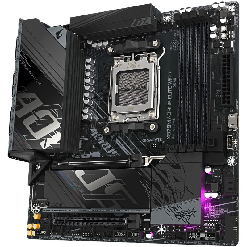 Pllakë Amë Gigabyte / X870M / AORUS ELITE / WIFI7 / AM5 / ATX / DDR5 - Figura 3