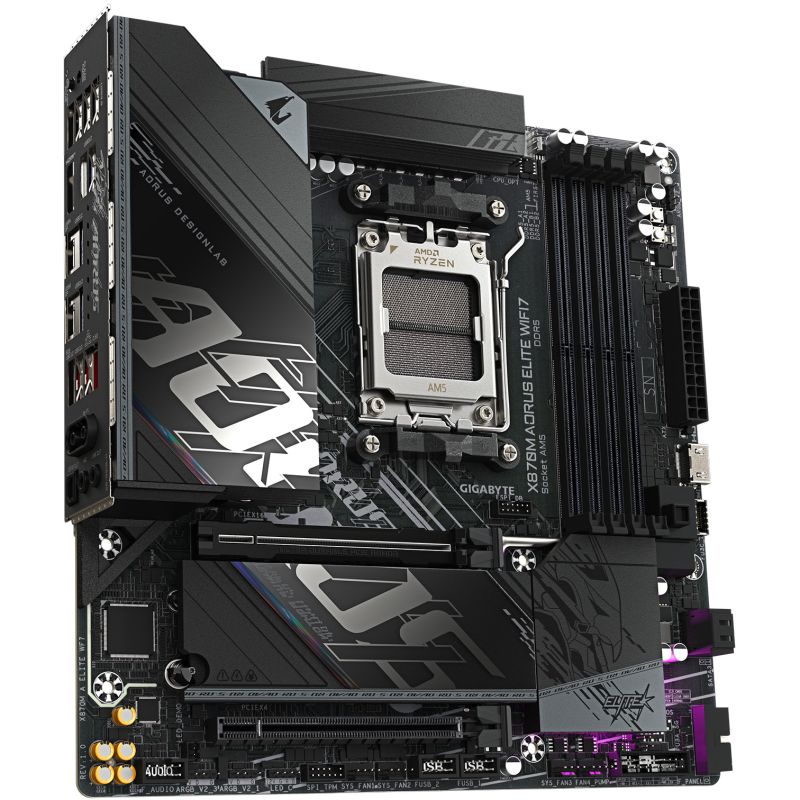 Pllakë Amë Gigabyte / X870M / AORUS ELITE / WIFI7 / AM5 / ATX / DDR5 - Figura 2