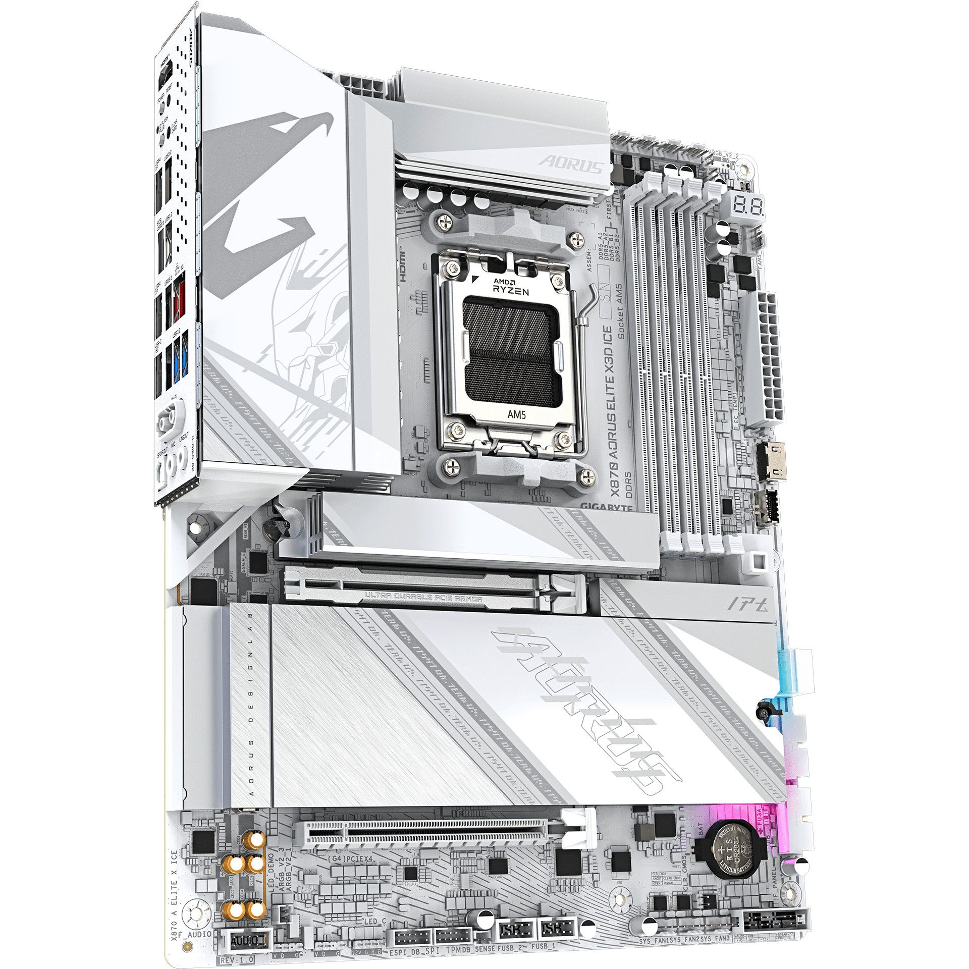 Pllakë Amë MB AMD Gigabyte X870 AORUS ELITE X3D ICE / AMD Socket AM5 / DDR5 / ATX - Figura 3