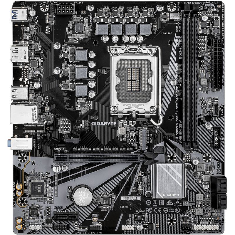 Pllakë Amë Intel Gigabyte H610M D3W Motherboard (H610 / LGA1700 / mATX / DDR5 / HDMI / DisplayPort) - Figura 2