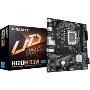 Pllakë Amë Intel Gigabyte H610M D3W Motherboard (H610 / LGA1700 / mATX / DDR5 / HDMI / DisplayPort)