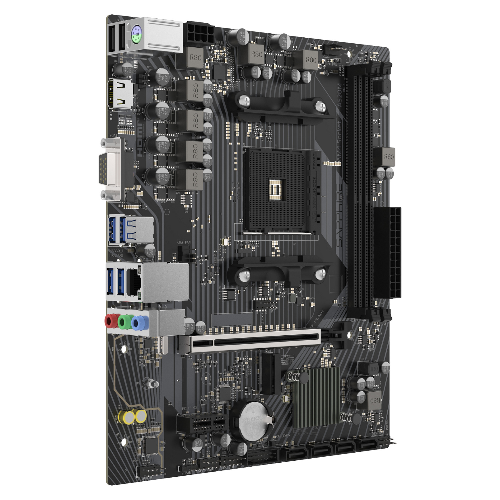 Pllakë Amë AMD SAPPHIRE A520M-E / Socket AM4 / Micro-ATX - Figura 2