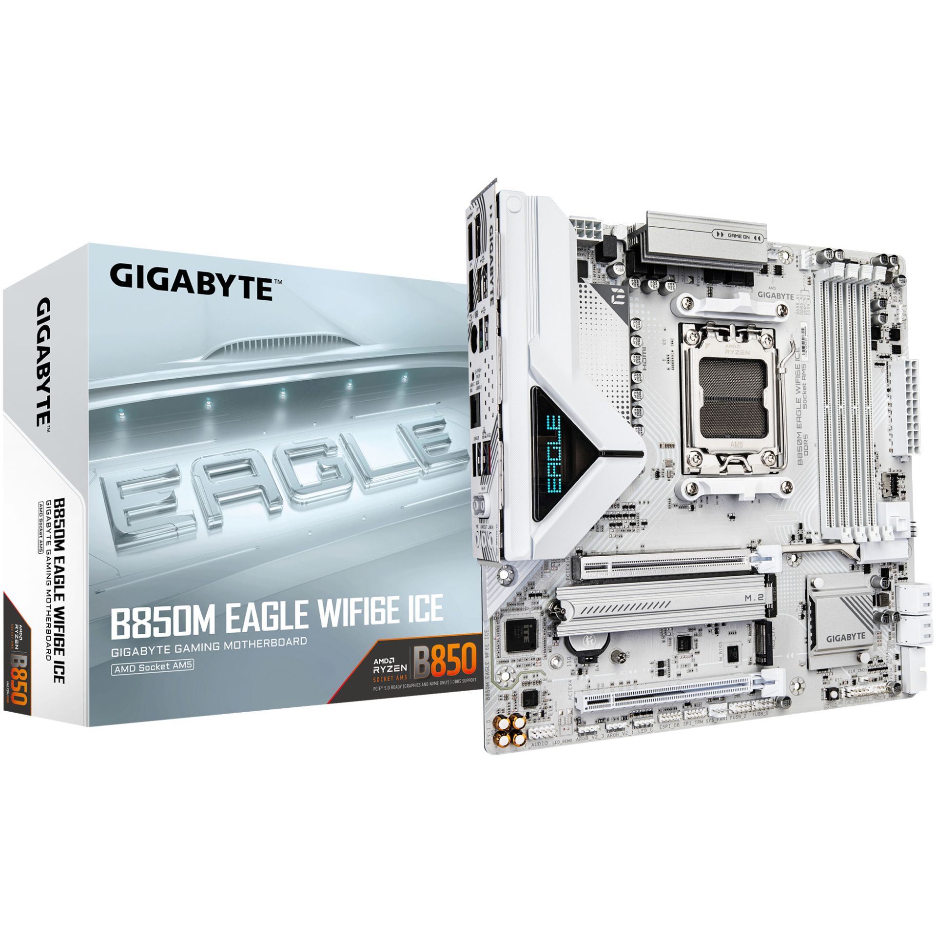 Pllakë Amë MB AMD Gigabyte B850M Eagle WiFi6E ICE / AMD Socket AM5 / DDR5 / mATX