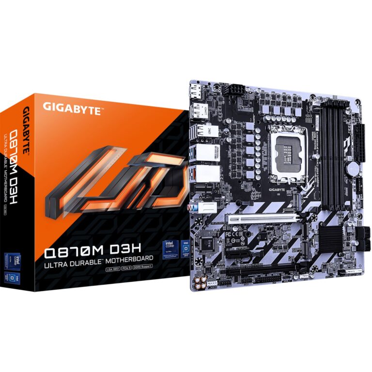 Pllakë Amë MB Intel GIGABYTE Q870M D3H / Intel Socket LGA1700 / DDR4 / mATX / 4x SATA / 3x M.2