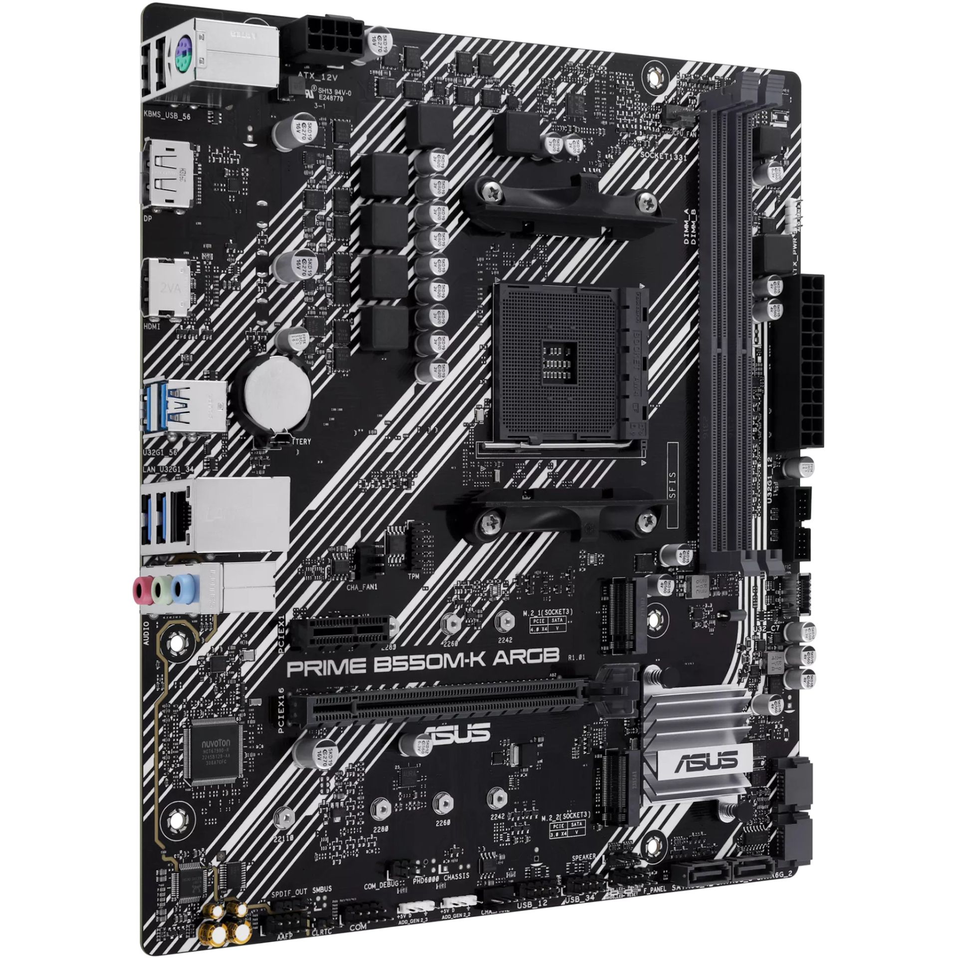 Pllakë Amë MB AMD ASUS PRIME B550M-K ARGB / AMD Socket AM4 / DDR4 / mATX - Figura 3