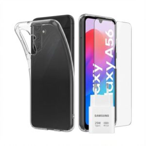 Aksesorë Samsung Starterkit Galaxy A56 (Mbrojtëse Transparente + Karikues)