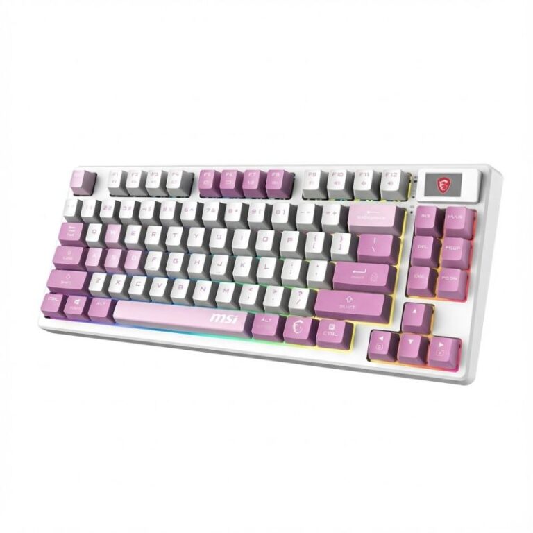 Tastierë Gaming MSI FORGE GK600 TKL W Violet - Bardhë / Rozë