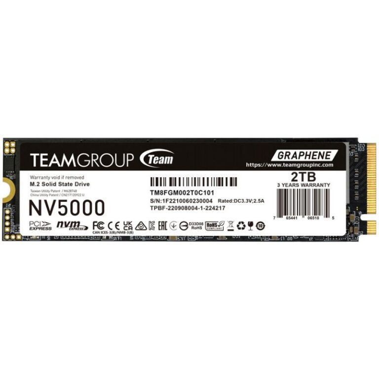 SSD e Brendshme Teamgroup / NV5000 / 2TB / M.2 / TM8FGM002T0C101 / PCIe 4.0 x4 / NVMe