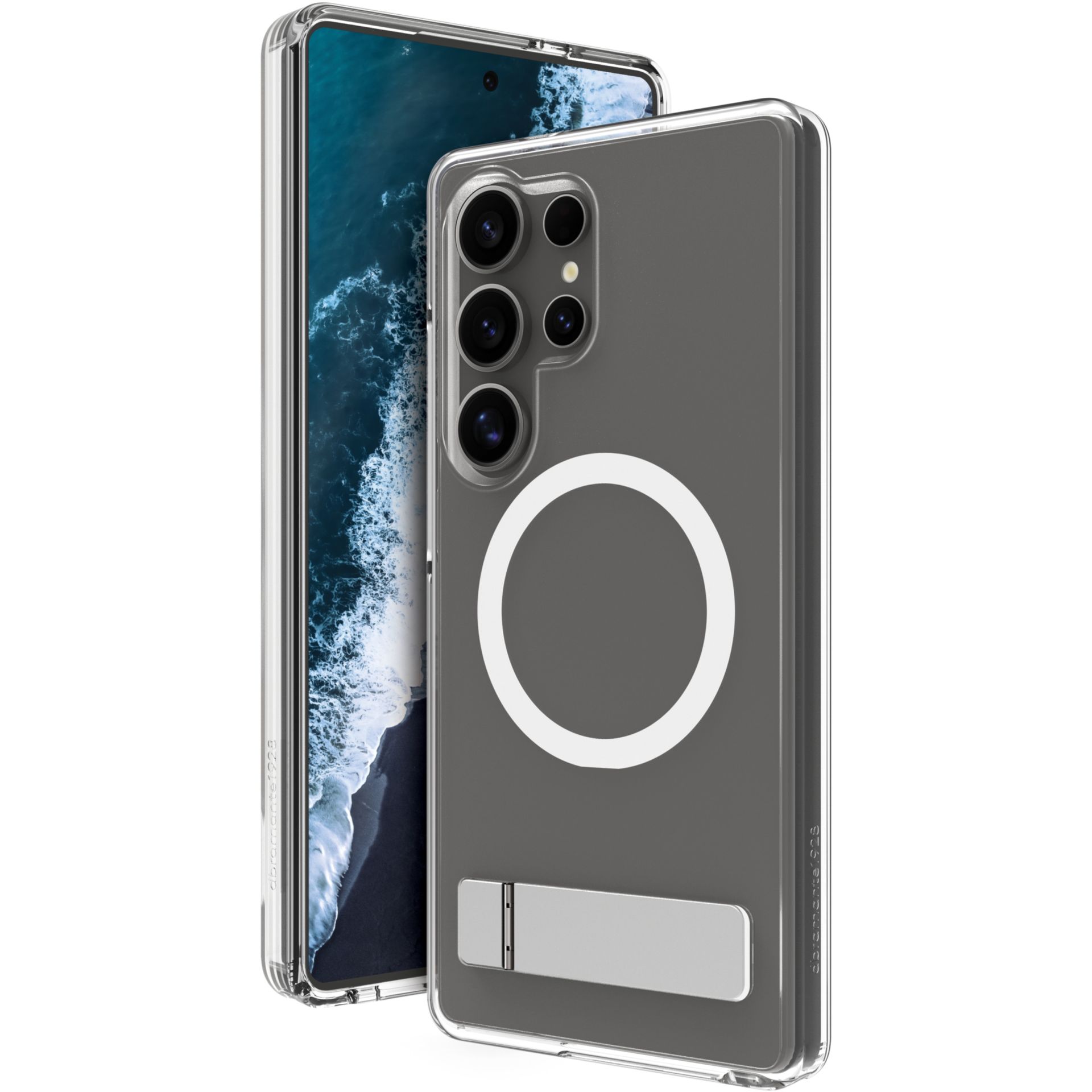 Aksesorë për telefon dbramante Iceland Pro QI2 me Kickstand për Galaxy S25 Ultra – Transparente