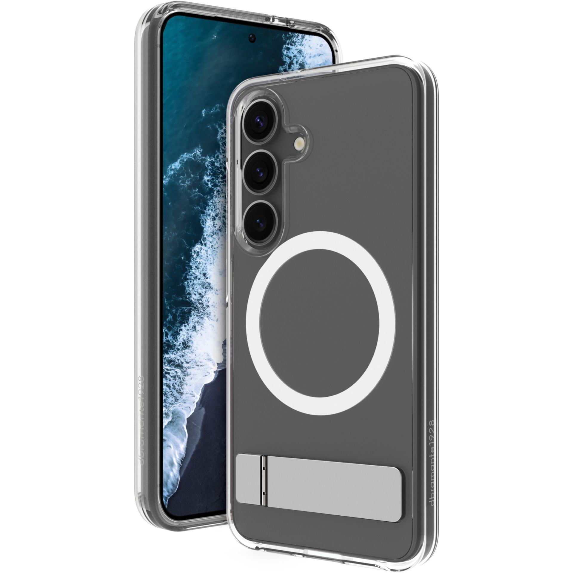 Aksesorë për telefon dbramante Iceland Pro QI2 me Kickstand për Galaxy S25 – Transparente